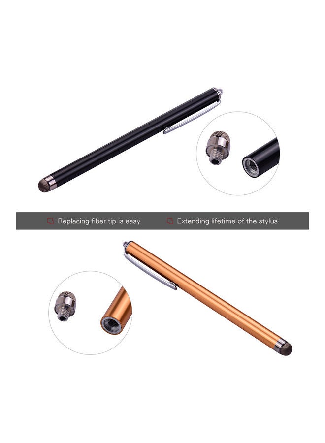 6-Piece Universal Capacitive Stylus Pens Gold/Black - Image 4